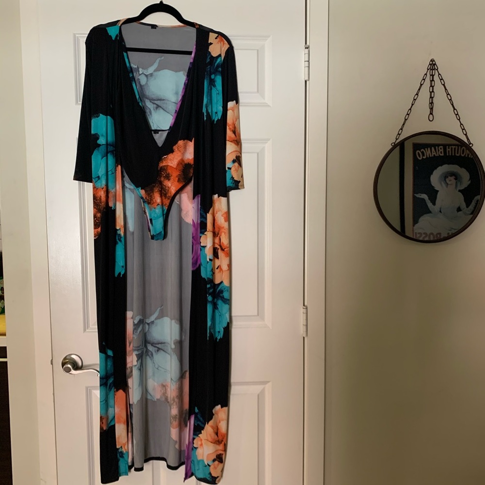 90s Swimsuit with Matching Robe - Size S